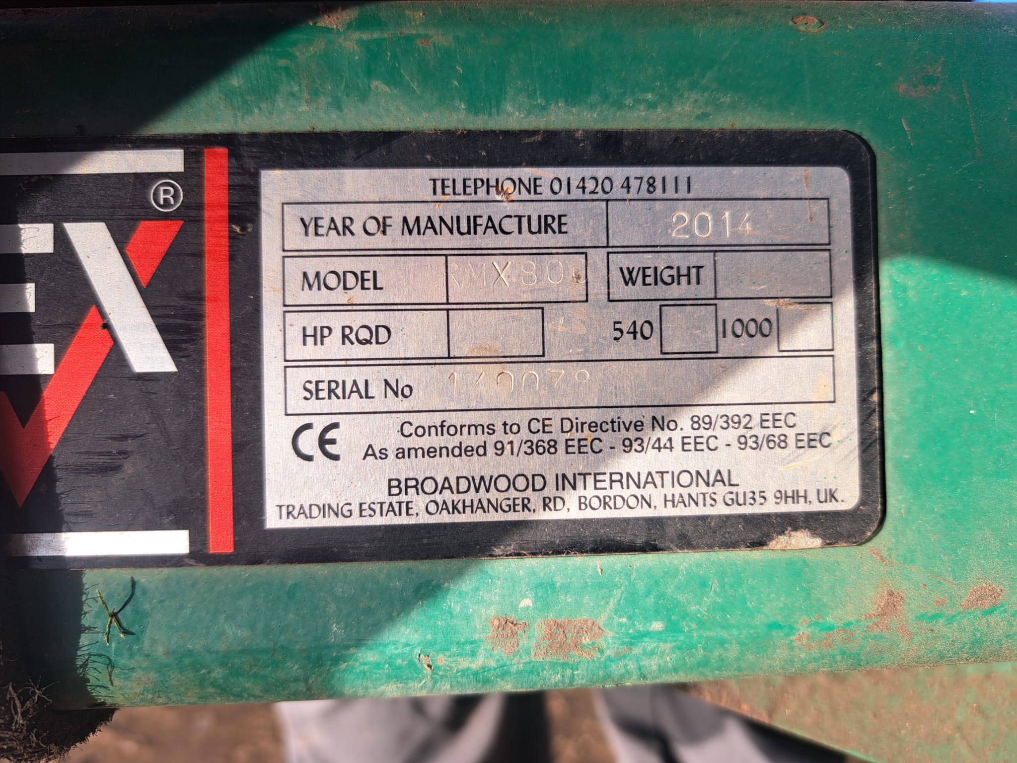 Wessex Mower RMX 800 (2014) for sale